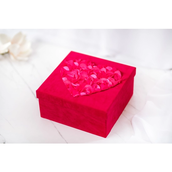Różowe Pudełko z Sercem Mini Prezent Box